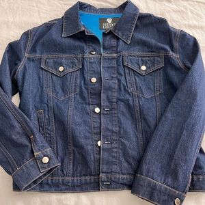 Silver Lining dark denim jean jacket - size large